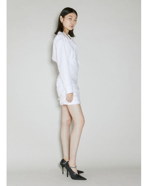 Alexander Wang White Draped Back Dress