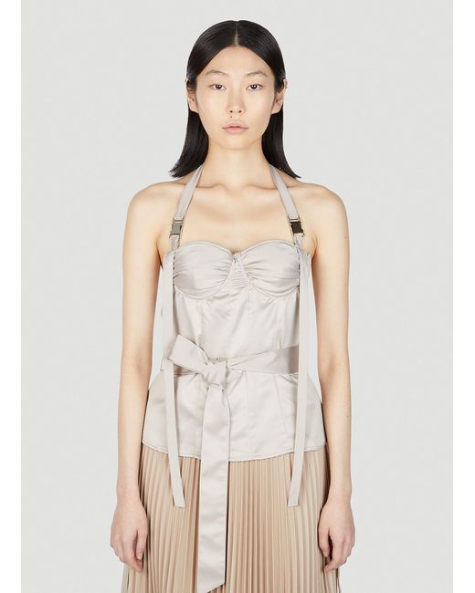 ROKH Natural Halterneck Corset Top