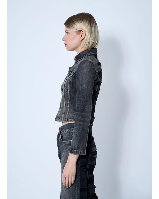 Balenciaga Blue Lace-Up Denim Jacket