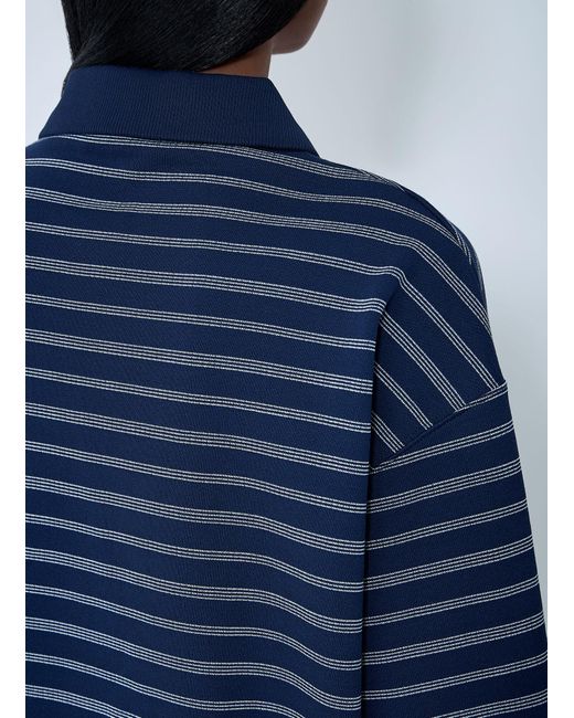 Miu Miu Blue Striped Zip-Up Polo Shirt