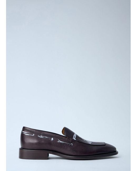 Acne White Artisan Leather Loafers