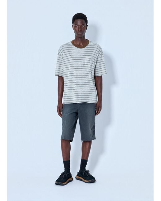 Visvim Blue Mondo Border Stripe T-Shirt for men