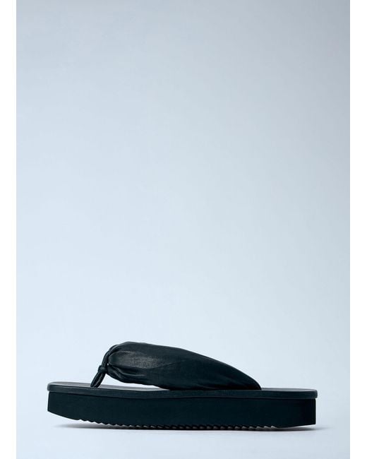 Rick Owens Blue Hollywood Flip Flop Leather Sandals for men