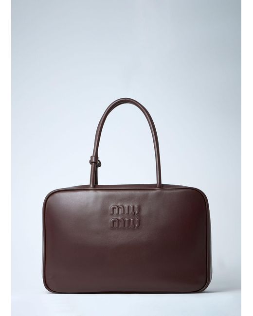 Miu Miu Purple Beau Leather Shoulder Bag