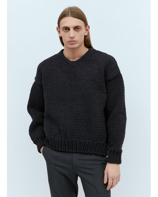 Visvim Black Amplus V-neck Sweater for men