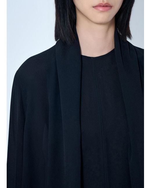Totême  Blue Draped Scarf Blouse