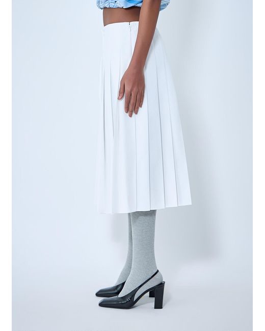 Prada Blue Pleated Midi Skirt