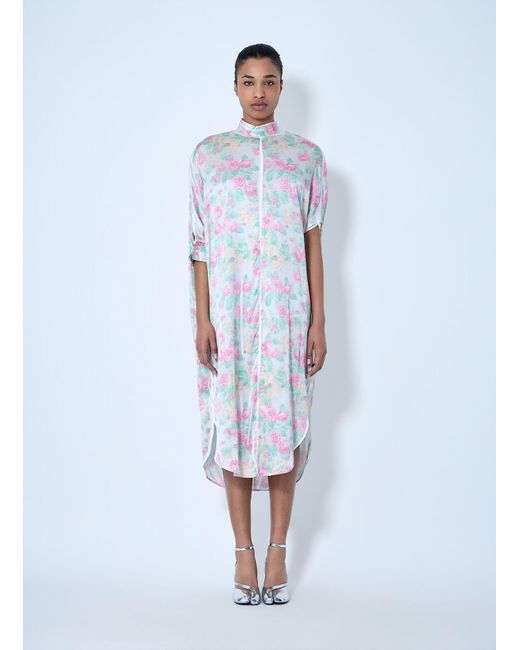 Acne Blue Asymmetric Hem Midi Dress