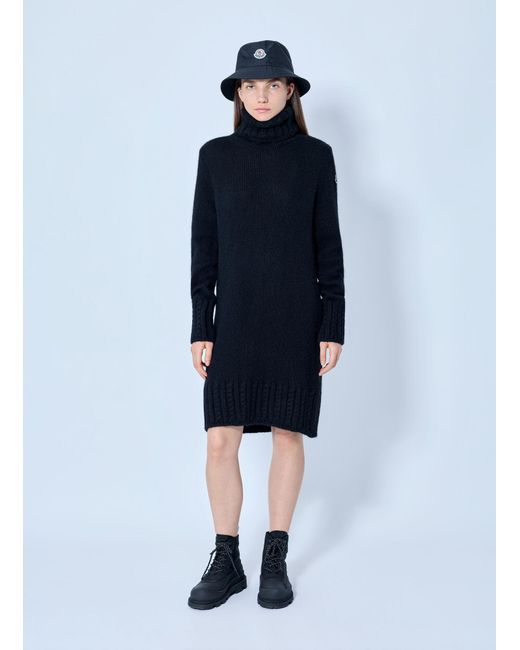 Moncler Blue Turtleneck Knit Dress