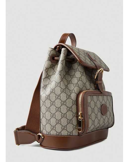 Gucci Interlocking G Supreme Backpack in Brown for Men Lyst