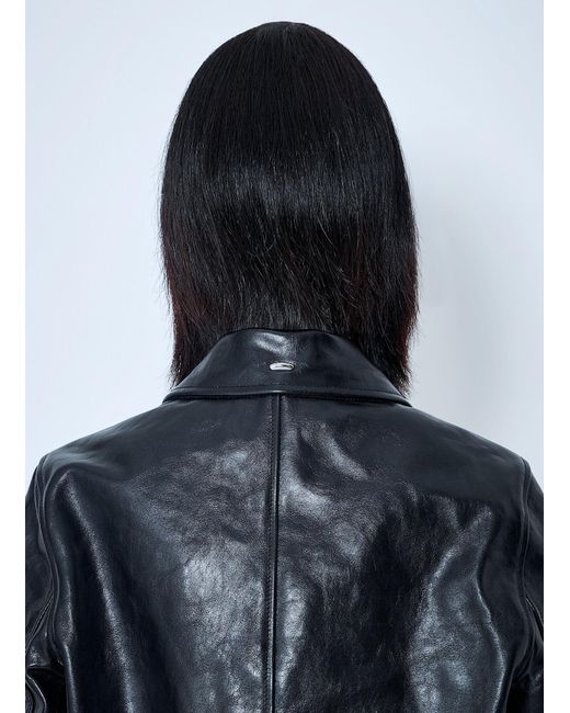 Our Legacy Blue Mini Top Dyed Leather Jacket