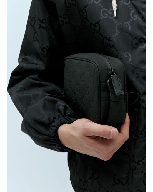 Gucci Blue Gg Rubber-effect Mini Crossbody Bag for men