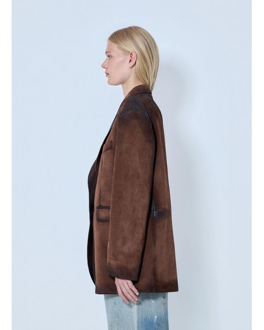 Acne Brown Distressed Suede Blazer