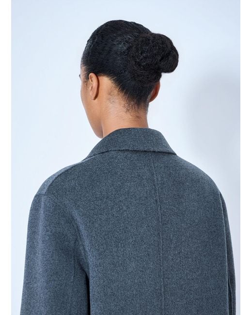 Rohe Blue Double-Faced Wool Long Coat