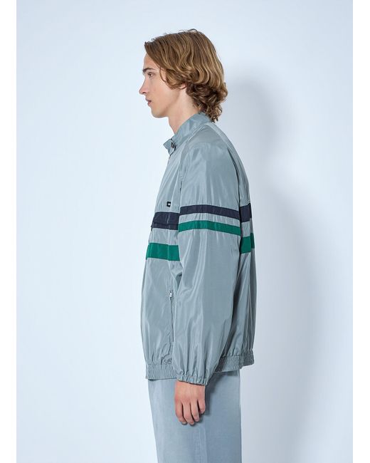Miu Miu Blue Technical Silk Blouson Jacket for men
