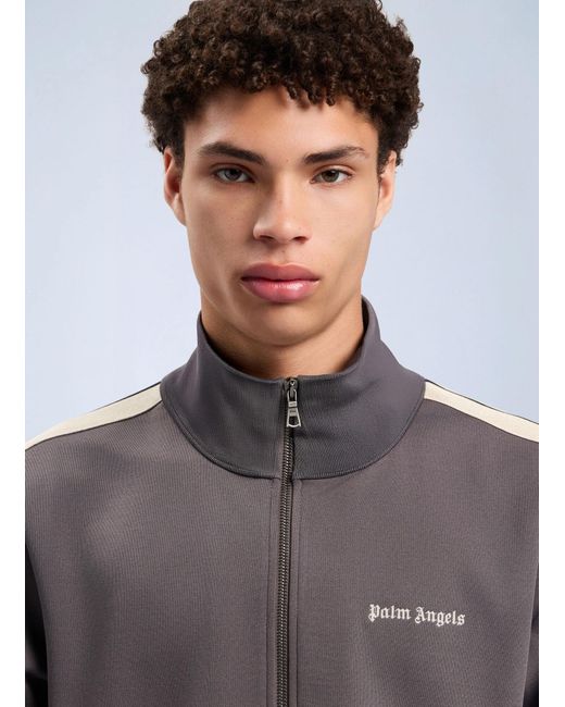 Palm Angels Gray Classic Logo Track Jacket for men