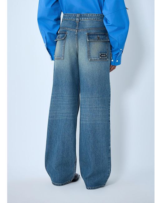 Miu Miu Blue Cargo Denim Jeans