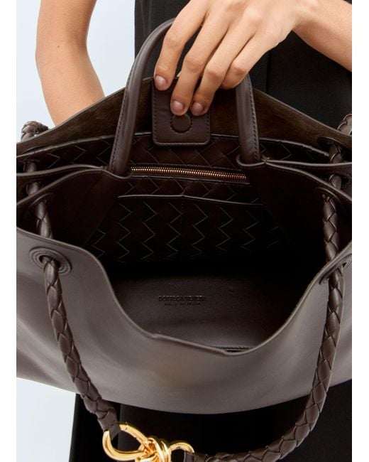 Bottega Veneta Gray Medium Andiamo Handbag