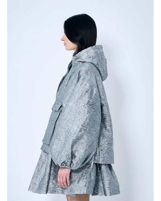 【Cecilie Bahnsen 】ORION JACKET ORION | JACKET BONDED COTTON (EMB) MIDNIGHT BLACK