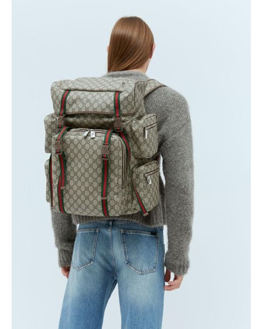 Gucci Gray Gg Large Backpack for men