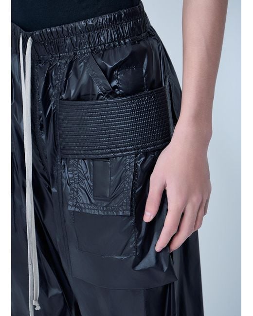 Rick Owens Blue Drkshdw Creatch Wide Cargo Drawstring Pants for men