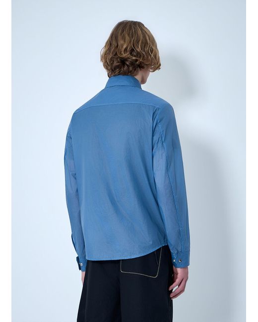 Moncler Blue Technical Ripstop Overshirt for men