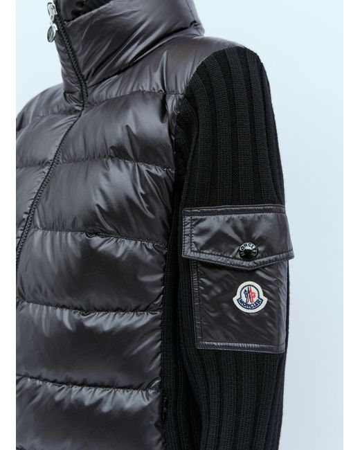 Moncler Blue Padded Wool Cardigan