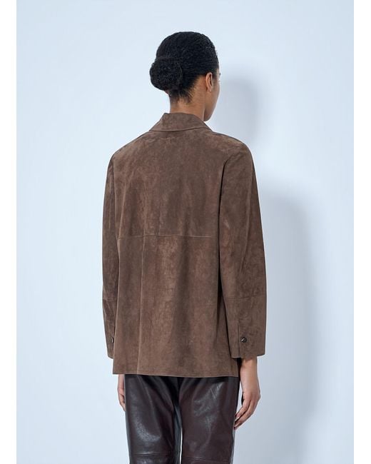 Max Mara Brown Suede Shirt Jacket