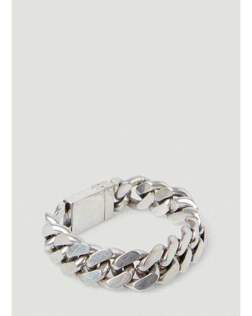 Saint Laurent White Curb Chain Bracelet for men