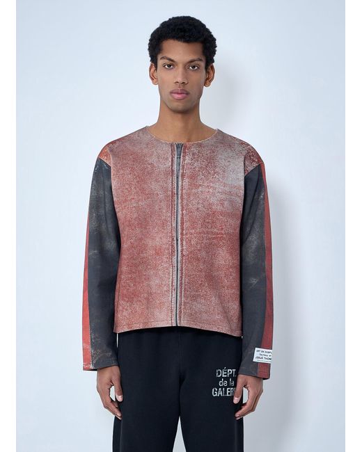 GALLERY DEPT. Red Raw-Edge Zip-Print Top for men