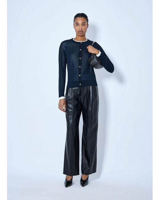 Bottega Veneta Blue Soft Semi Shiny Nappa Trousers