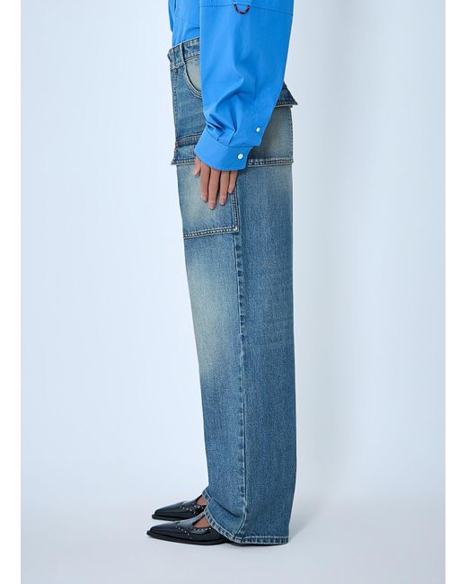 Miu Miu Blue Cargo Denim Jeans