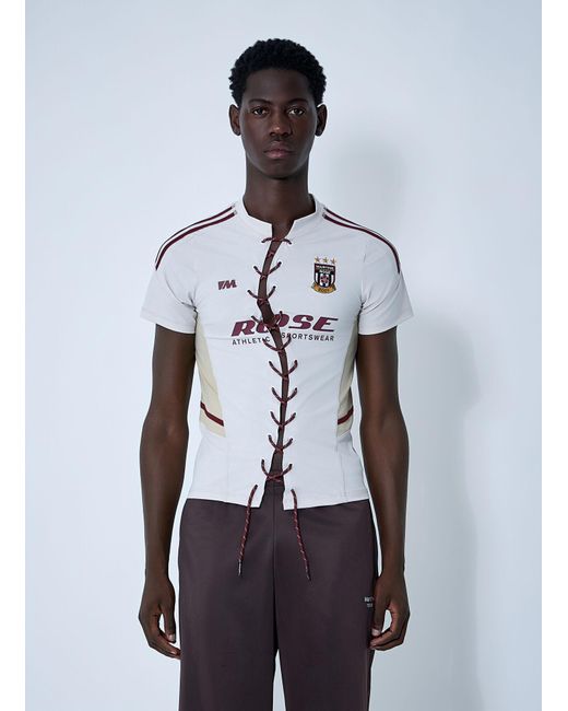 Martine Rose Lace-Up Logo Motif Football Shirt in White for Men