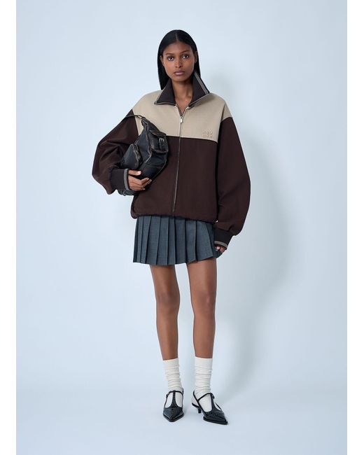 Miu Miu Gray Contrast Panel Jacket