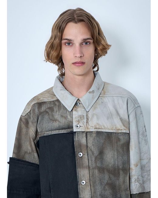 Rick Owens Gray Drkshdw Denim Patchwork Jacket for men