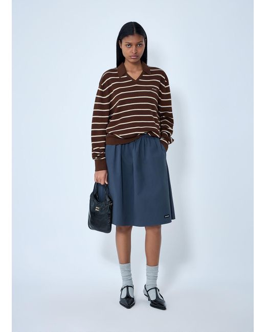 Miu Miu Multicolor Striped Knit Polo Sweater