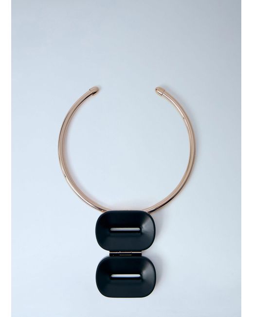 Max Mara Blue Sculptural Metal Necklace