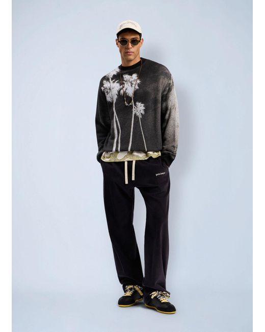 Palm Angels Gray Decoding Palm Culture Sweater for men