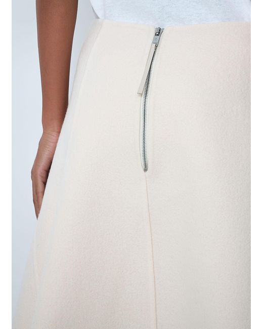 Moncler + Jil Sander White Panelled Wool-Blend Maxi Skirt