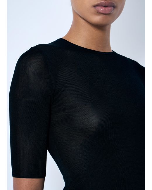 Saint Laurent Black Cropped Top With Cassandre