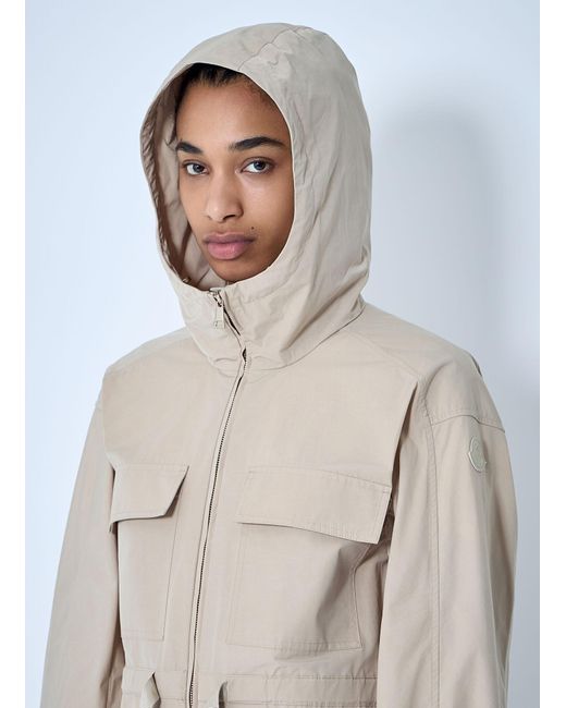 Moncler White Peronne Long Parka Jacket