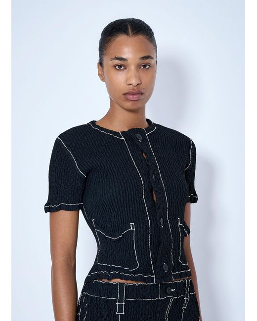 Issey Miyake Blue Wavelet Ensemble Cardigan