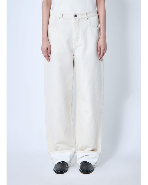 Bottega Veneta White Jeans With Turned-Up Cuffs