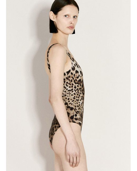 Dolce & Gabbana Natural Leopard Print Swimsuit