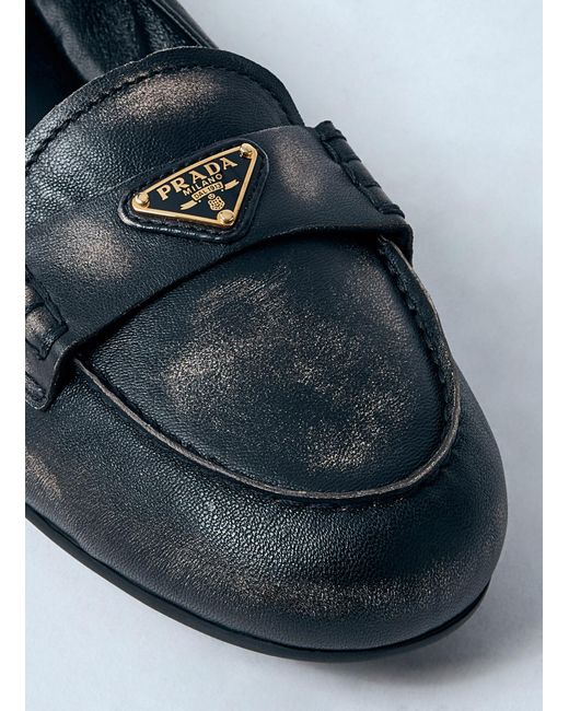 Prada Multicolor Logo Plaque Loafters