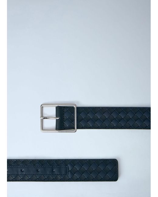 Bottega Veneta Blue Intrecciato Piccolo Belt for men