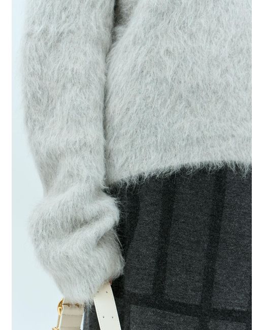 Totême  Gray Petite Alpaca-blend Knit Sweater