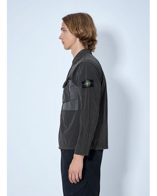 Stone Island Gray Technical Overshirt With Patch Pocket for men