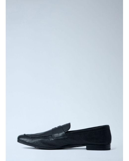 Prada Blue Leather Loafers for men