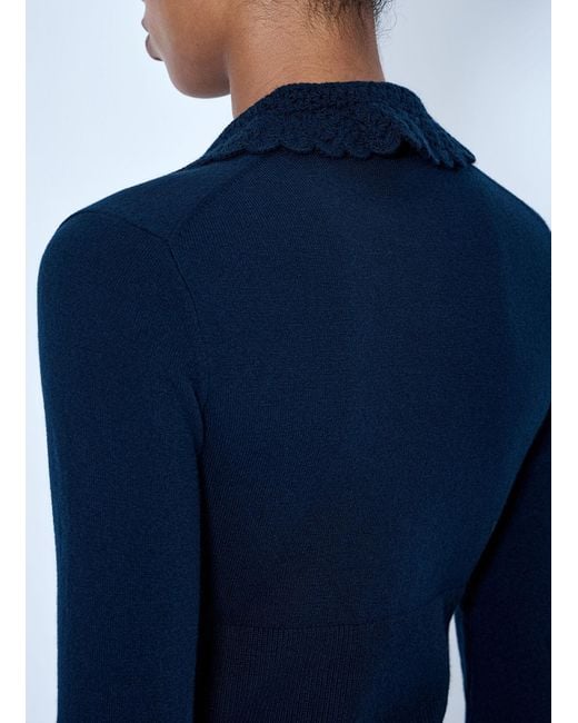 Chloé Blue Fitted Logo Cardigan